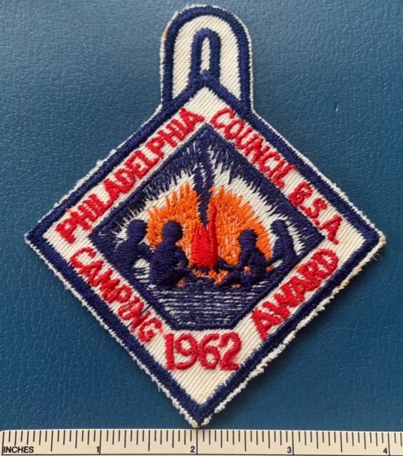 Vintage 1962 PHILADELPHIA COUNCIL Boy Scout Camping Award PATCH BSA PA Badge