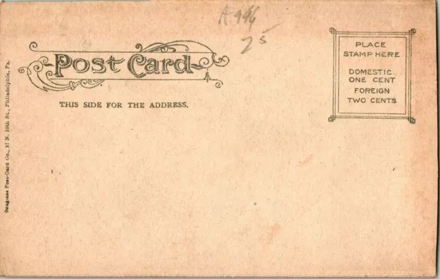 Vtg Postcard 1900s Advertising Tom Rees Piano Wilkes-Barre PA Romance Unused 2