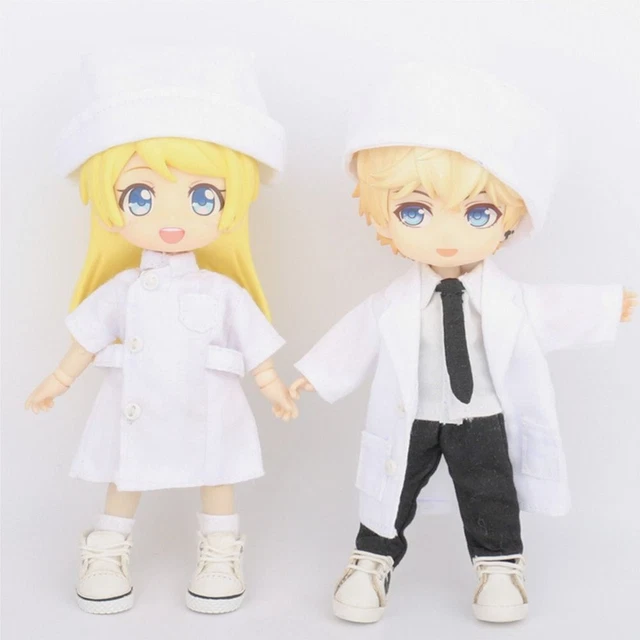 Uniform White Coat Outfit White Coat Clothes Shorts Tops Plush Doll's Pants