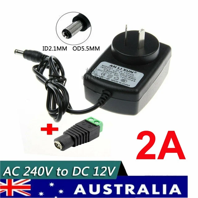 12V 2A  LED Power Supply Adapter Charger AC 240V DC 12V for Strip Light CCTV AU