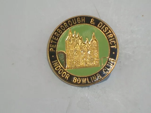 Peterborough & District Indoor Bowls Bowling Club Enamel Badge