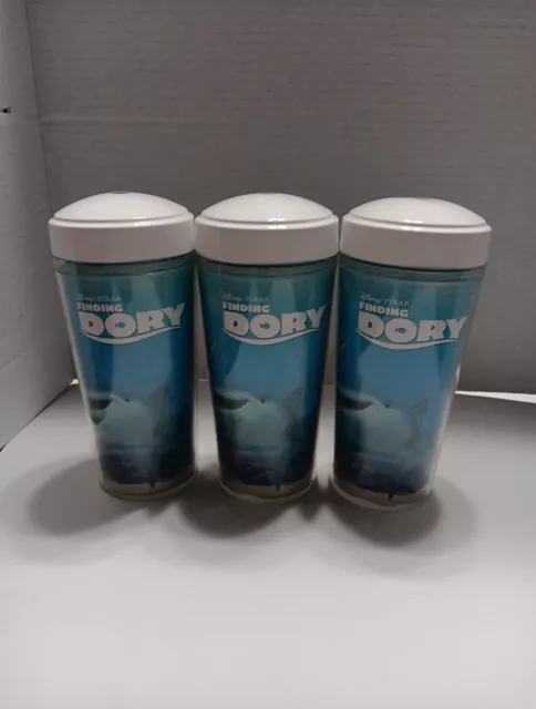 3 Disney Pixar Finding Dory Tumbler 16oz with Lid  Condition