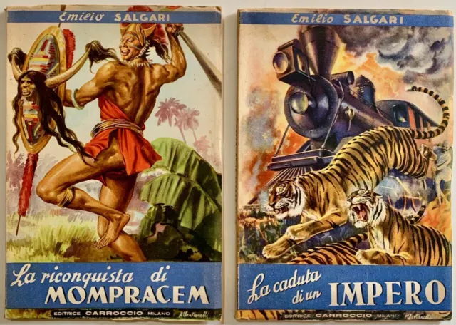 COLLANA POPOLARE SALGARI 2 LibrI illustrati per ragazzi Carroccio1947 OTTIMI