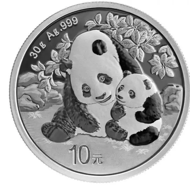 PANDA 2024 30g ARGENTO PURO 999 IN CAPSULA 10 YUAN CINA SILVER COIN 10+ CAPSULA