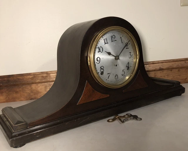 SETH THOMAS CYMBAL 2 Bim Bam 1/4 hr Chime Mantel Table Shelf Clock 95