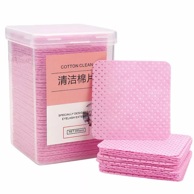 200pcs Eyelash Glue Remover Cotton Wipes Gel Nail Tips Polish Remover Cleaner