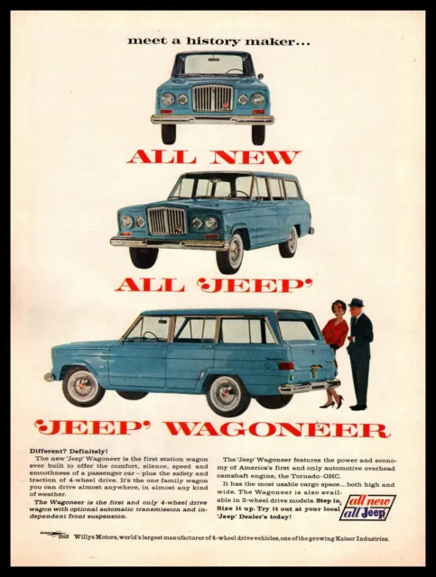 1963 Jeep Wagoneer 4-Wheel Drive Wagon Willy's Motors Kaiser Industries Print Ad