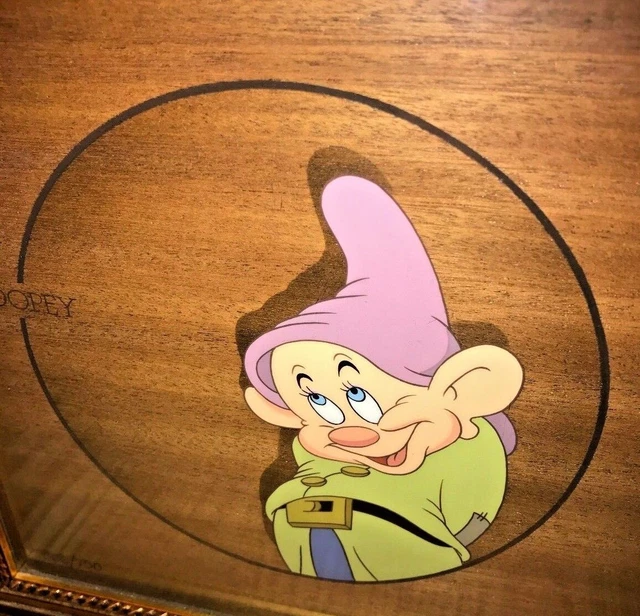 DISNEY ANIMATION CEL snow white and the seven dwarfs portrait dopey ...