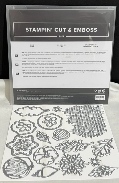 Caparazones de mar Stampin Up hojas CHIC copos de nieve caracoles troqueles raro