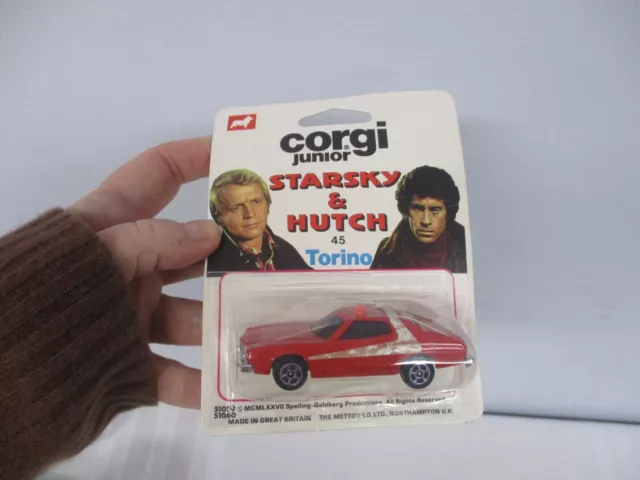 Vintage 1977 Corgi Junior Starsky & Hutch #45 Ford Grand Torino Car Mip New!