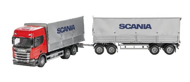 Camion Scania G 6x4 Avec Remorque EMEK - Échelle 1/25, Gris, Modèle 20603, Neuf