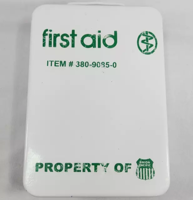 Mint Union Pacific Railroad Metal First Aid Kit Box Unused Contents 380-9085