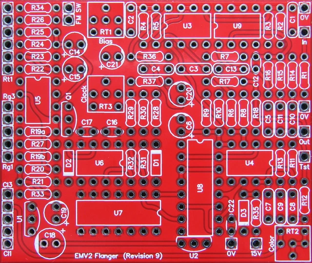 GUITAR EFFECTS PEDAL PCB EMV2 Flanger (Best 18V Electric Mistress