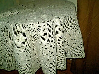Antique old 1930s Vintage Hand Knitted  Tablecloths