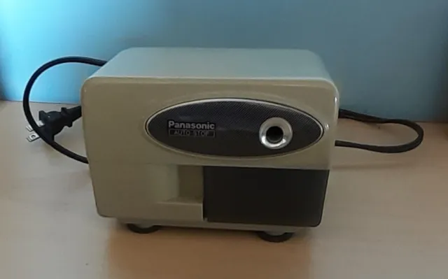 Vtg Panasonic Electric Pencil Sharpener KP-310 Beige Gray Auto Stop Tested