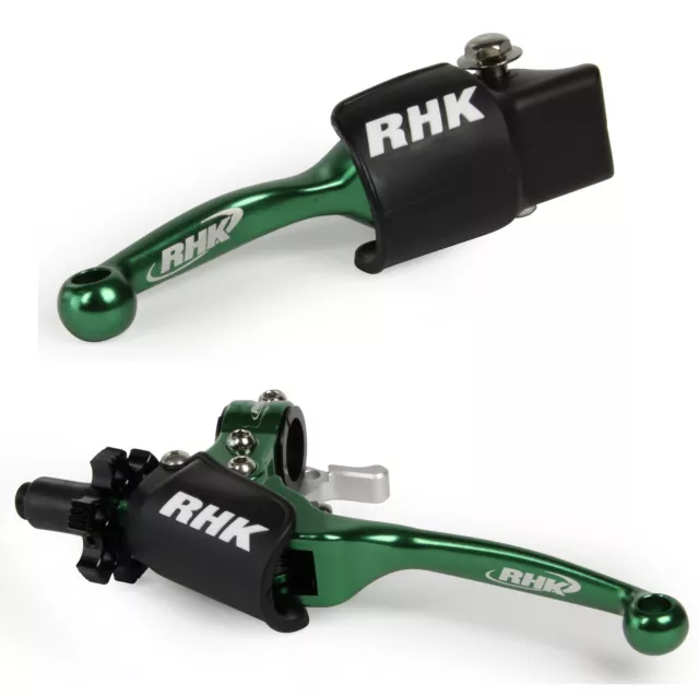 Kawasaki KX250 2000 - 2008 RHK Flex Clutch Assembly & Brake Lever Green