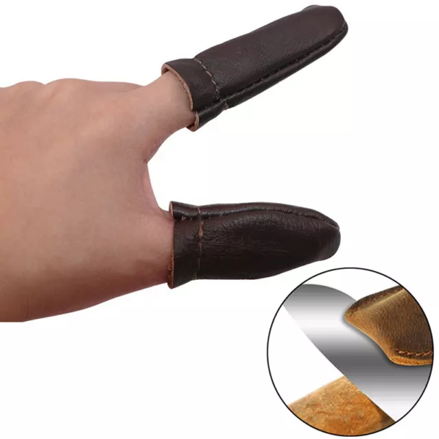 1/2Pcs Soft Leather Needle Felting Finger Protectors / Guards Thumb Inde top uk1