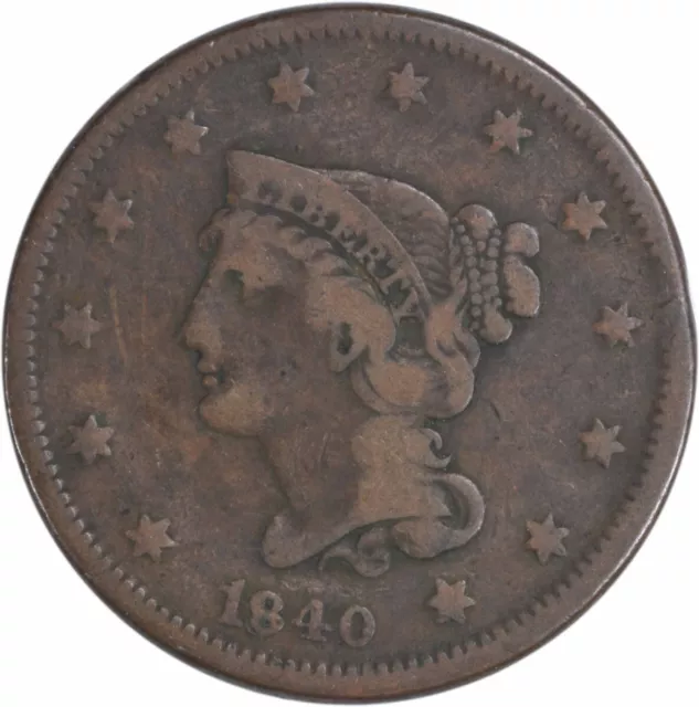 1840 Large Cent Small/Large 18 VG Uncertified #116
