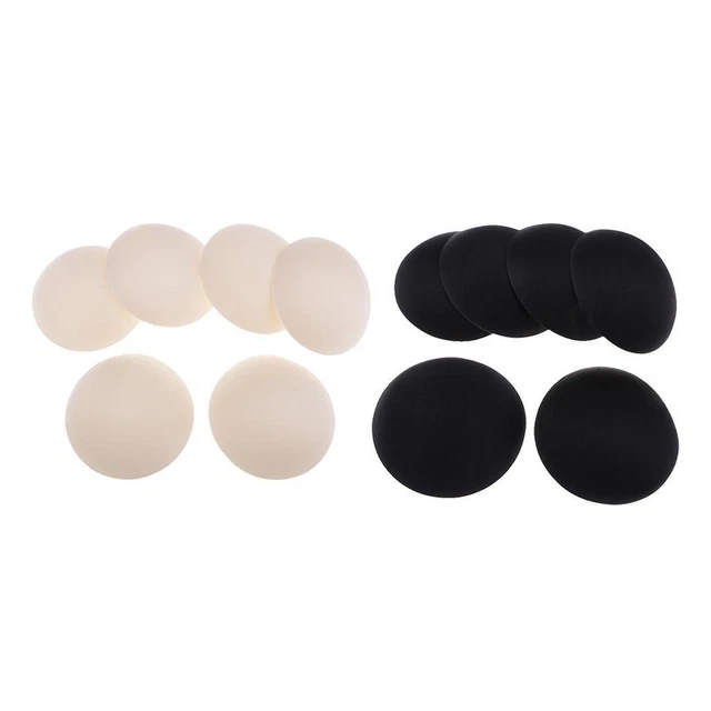 6 pares de almohadillas de sujetador redondo insertos almohadillas de pecho transpirables para mujer