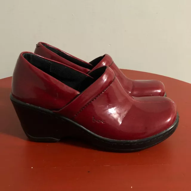 BOC Born O Concept Women's Size 6M Shoes Red Black Slip On Comfort Career Clogs