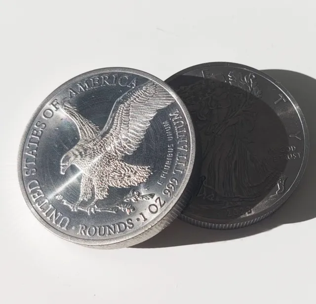 1 onza barras de titanio Silver Eagle Walking Liberty - ¡1 oz 999 barras de titanio moneda!¡!