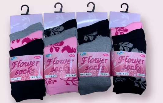 Ladies floral flower design cotton rich socks Warm Adults Womens size UK 4-6