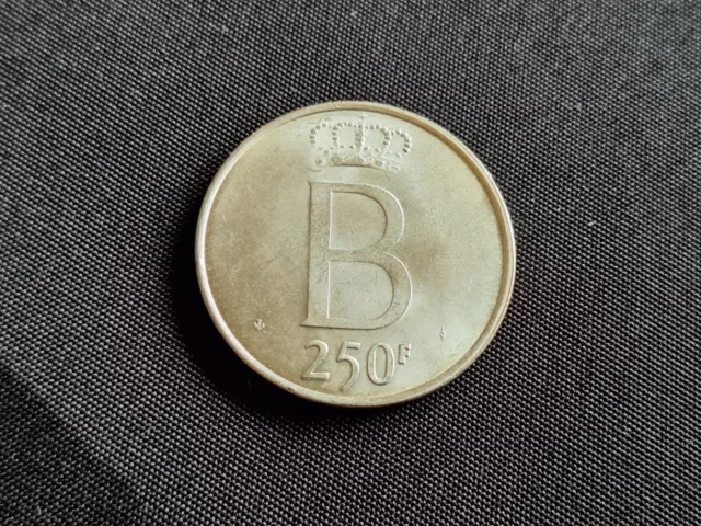 pièce de 250 francs belges 1951/1976 en argent TTB ETAT