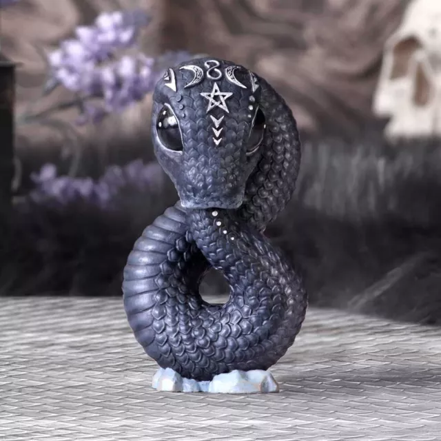 Nemesis Now Ouroboros Cult Cuties Black Silver Gothic Pagan Snake Gift 9.6cm