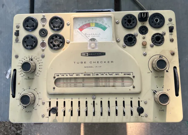 Vintage Heathkit Model IT-17  Tube Checker, Untested, Powers On