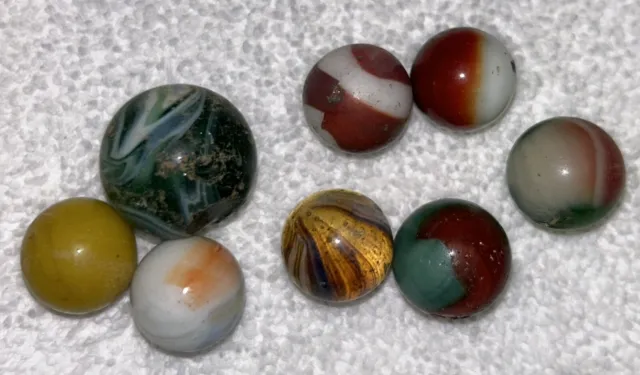 8 Variety of Marbles Mixed Swirls and solids.