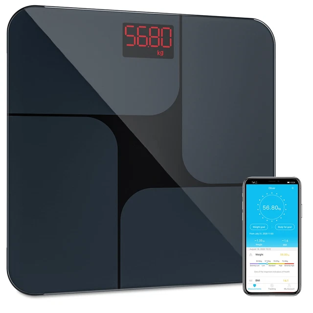 Bilance per peso corporeo, bilance digitali bagno per peso corporeo, display LCD alto