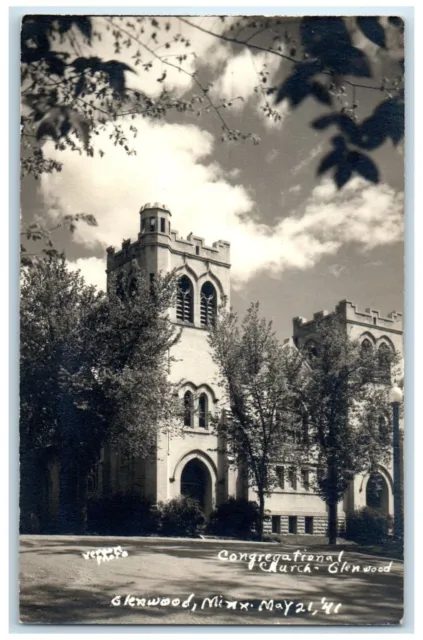 c1940's Congregational Church Glenwood Minnesota MN RPPC Photo Vintage Postcard