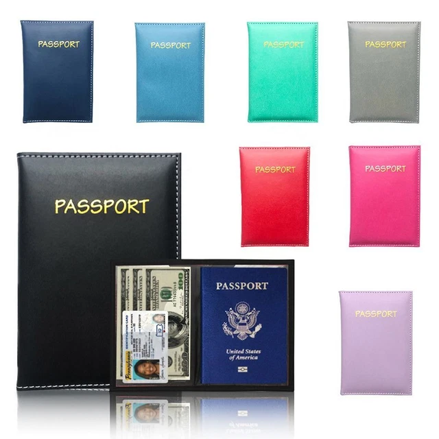 Slim Leather Travel Passport Wallet Holder ID Document Card Case Cover Portable