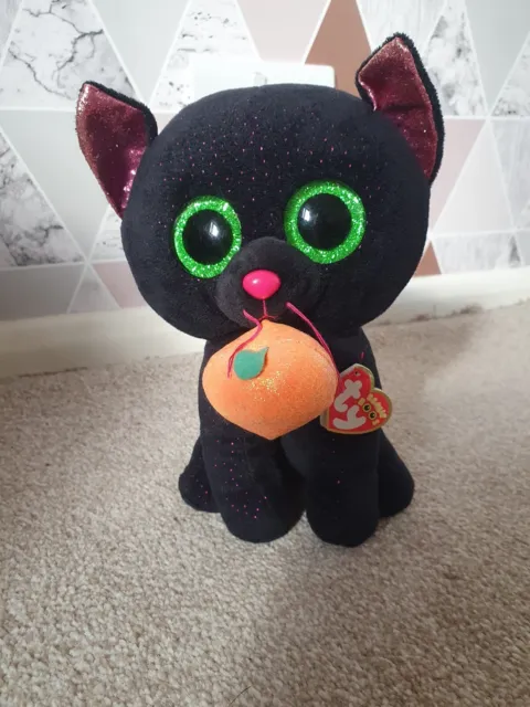 HALLOWEEN TY BEANIE BUDDY POTION CAT 10" PLUSH SOFT TOY - NEW with tags