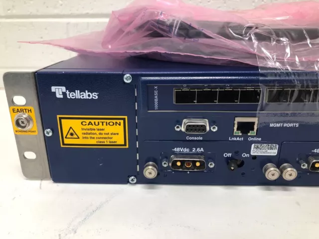 Tellabs 8620 Access Switch Dual -48Vdc 2.6A w ATM OC3 Gigabit Fiber port Cables 2