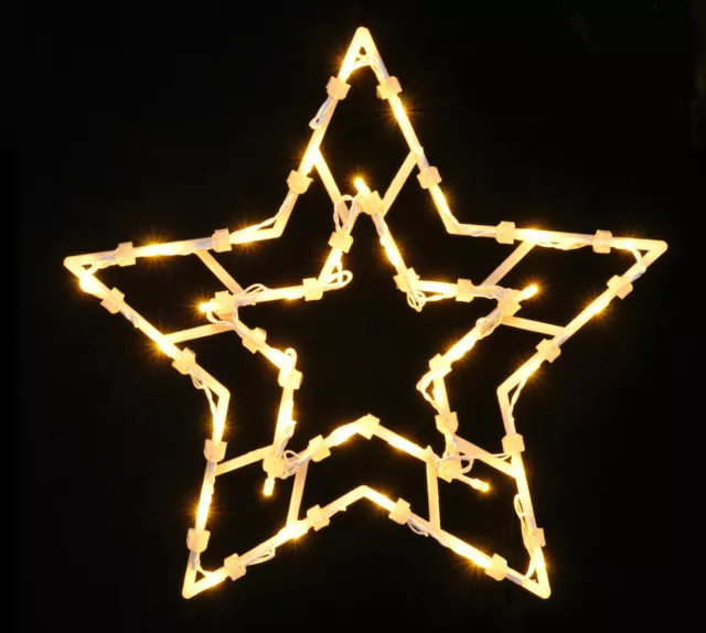 LED Fensterbild mit Dual Timer - Stern - Weihnachts Deko Silhouette beleuchtet
