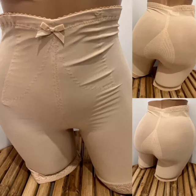 VINTAGE LONG LEG GIRDLE PANTY SHAPER by OLGA #740 Suddenly Slim sz L