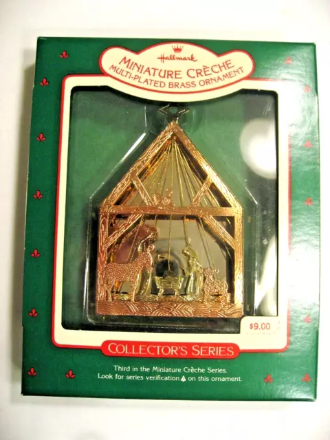 Hallmark Keepsake Ornament Miniature Creche Brass Christmas Ornament 3rd Series