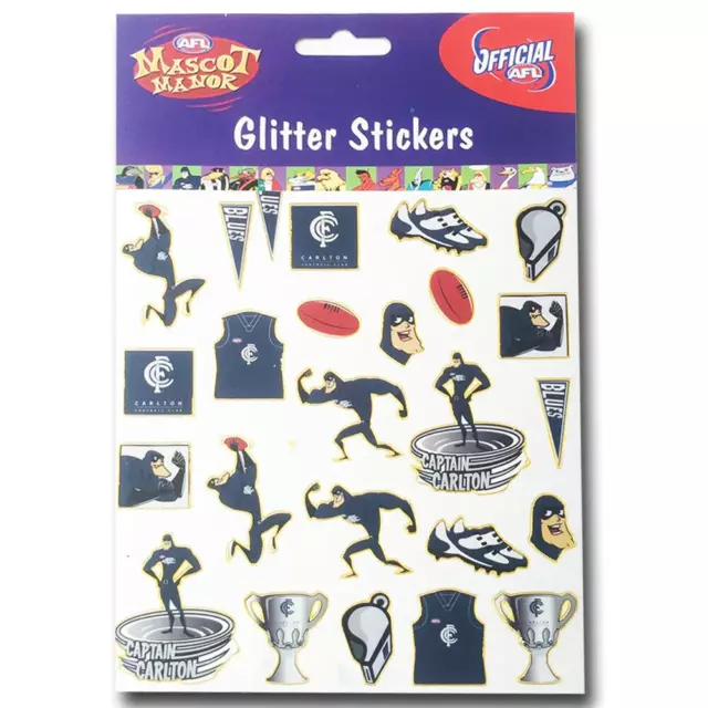 Carlton Blues Official AFL Team Logo Glitter Stickers