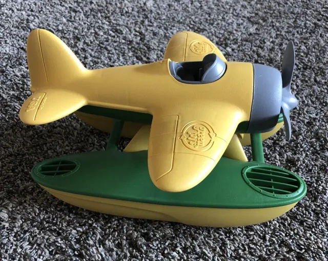 Green Toys 10" Plastic Sea Plane Bath Toy Water Airplane Made In USA Toy