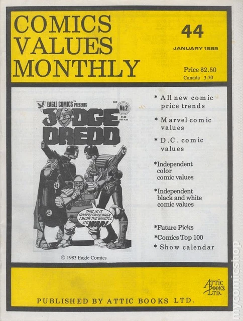 Comics Values Monthly #44 FN 1990 Stock Image