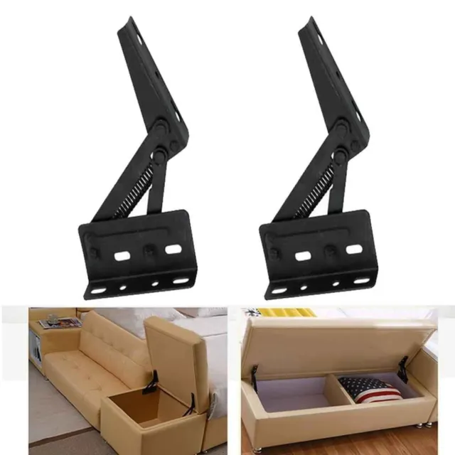 2 X Cabinet Lift Up Stay Support Bridge Shaped Spring Hinge Cupboard Door Hinges