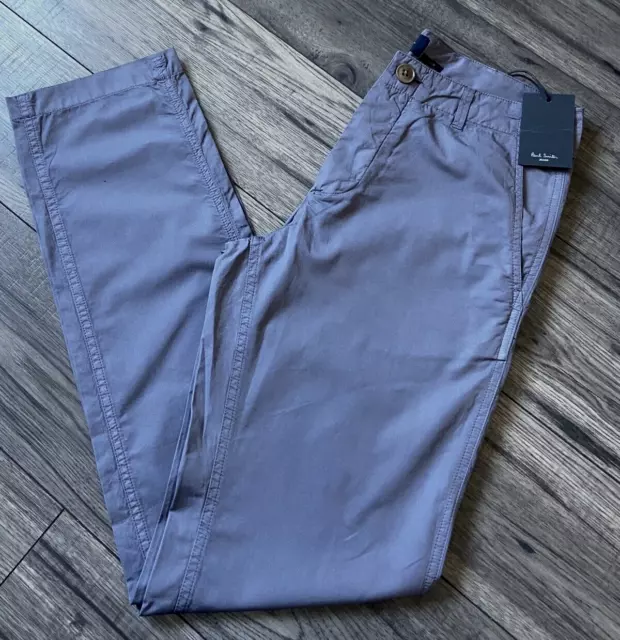 Paul Smith Jeans Pantaloni Chino Dritto Fit 29 X 32 Nuovo con Etichetta