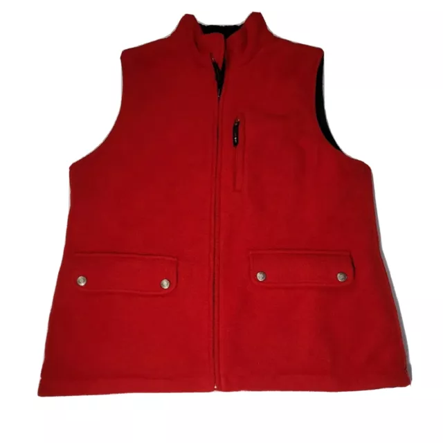 LRL Ralph Lauren Women's Reversible Vest Jacket Medium Black Red