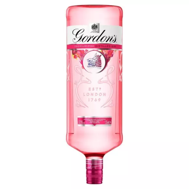 Gordons Premium Pink Gin 1.5Ltr Sweet Red & Pink Berry Flavoured Gin Spirits