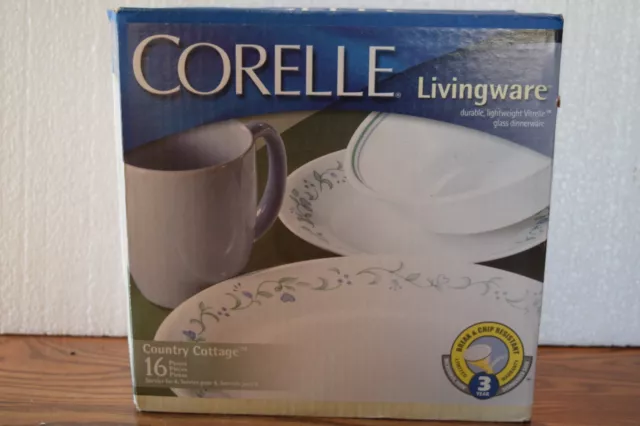 Brand New in Box - Corelle Livingware Country Cottage 16 Piece Dinnerware Set