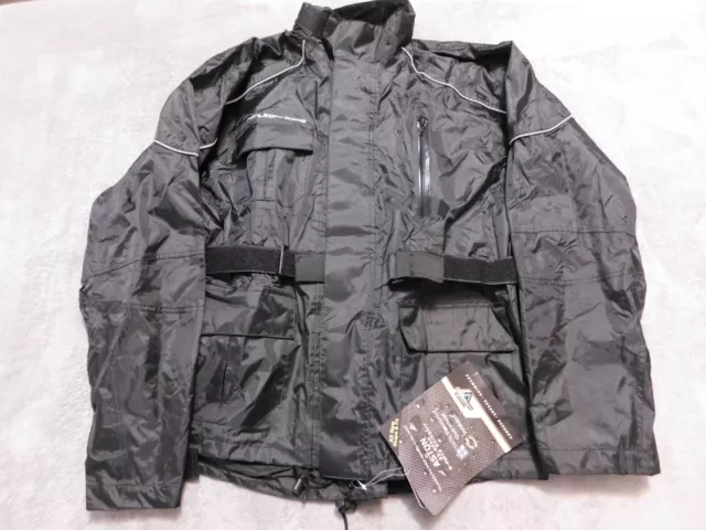 Mens Nelson Rigg AS-3000 Aston Motorcycle Rain Jacket Black Small Waterproof