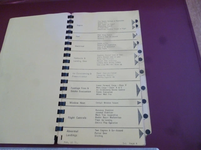 BRITANNIA AIRWAYS BOEING 707 Abnormal & Emergency Checklists March 1971 ...