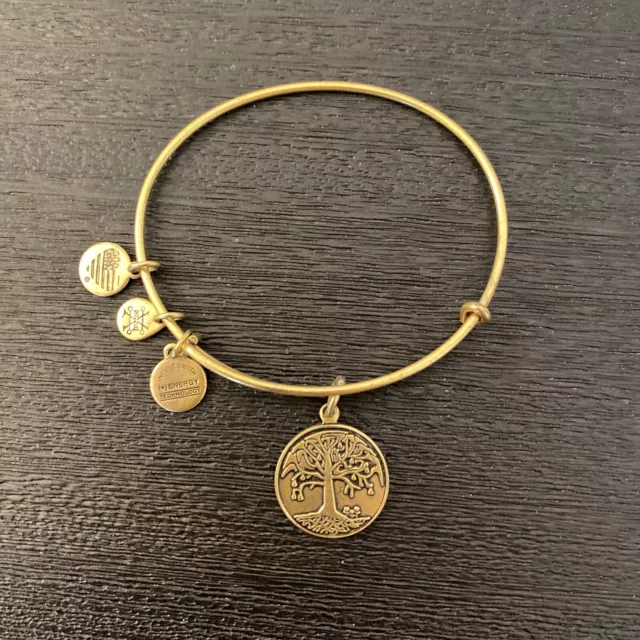 Alex And Ani Tree of Life Charm Expandable Bangle Bracelet Rafaelian Gold