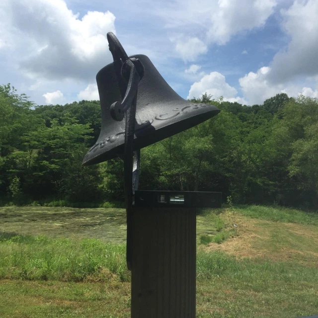 Dinner Bell Iron Large Cast Farmhouse Church School Farm Antique Vintage Black